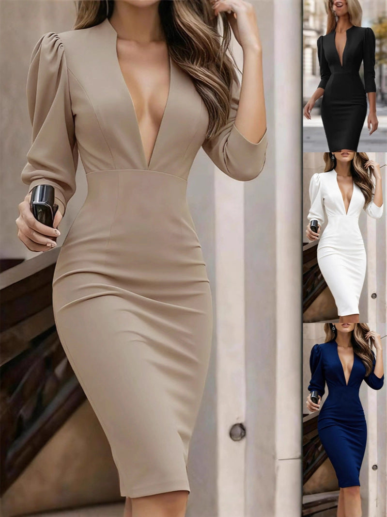 Stylish Stand Collar Knit Dress for Elegant Looks