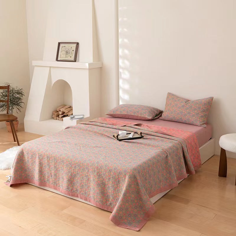 Jacquard Gauze Bed Cover Blanket | Elegant Lightweight Comfort
