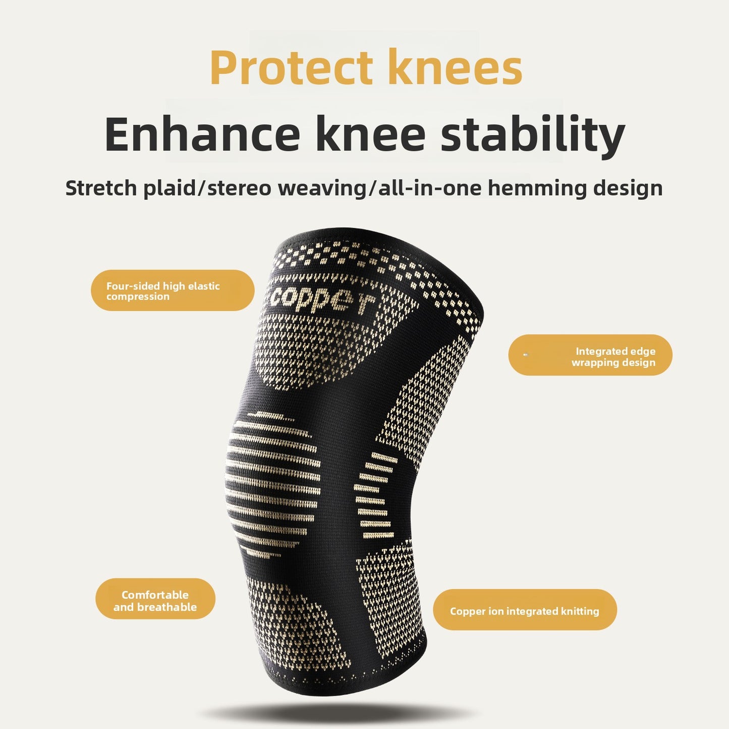 Breathable Copper Ion Knee Brace | Ultimate Support & Comfort