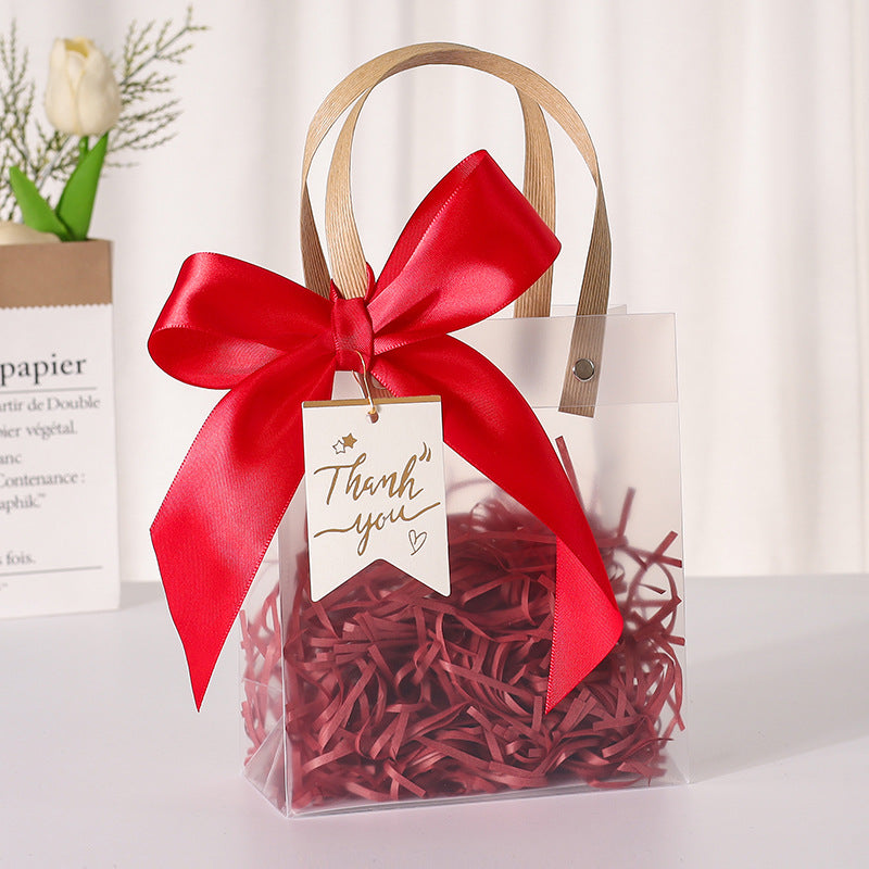 Frosted Transparent Gift Handbag | Elegant & Customizable Packaging