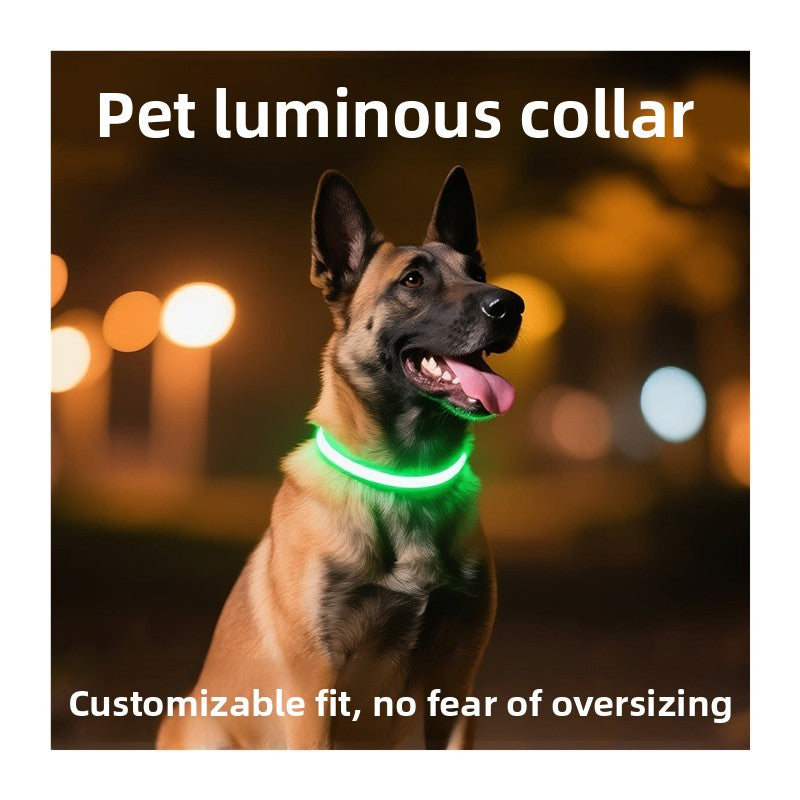 Glowing Dog Collar | Rechargeable LED Safety Neck Accessory