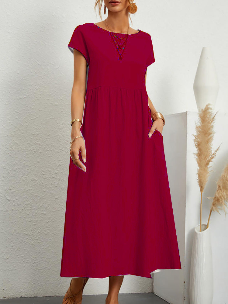 Sleeveless Cotton Linen Pocket Dress | Comfortable Versatile Style