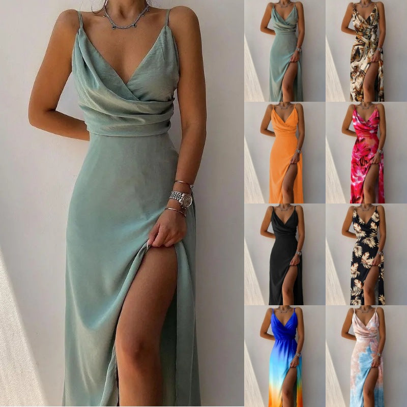 Stylish Sling V-neck Printed Dress for Every Occasion