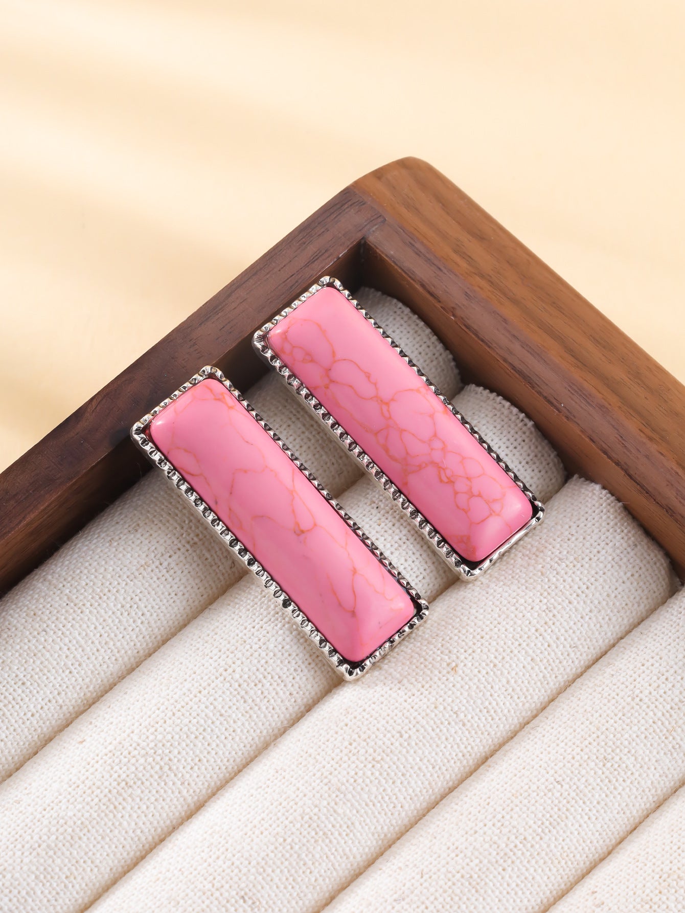 Vintage Rectangular Turquoise Stud Earrings | Elegant Jewelry