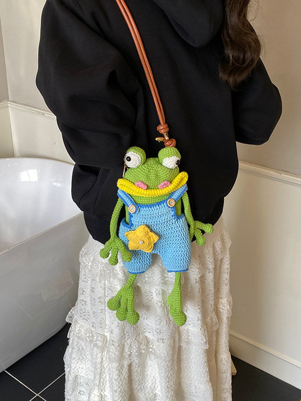Quirky Frog Crochet Phone Crossbody Bag | Unique Fashion Accessory
