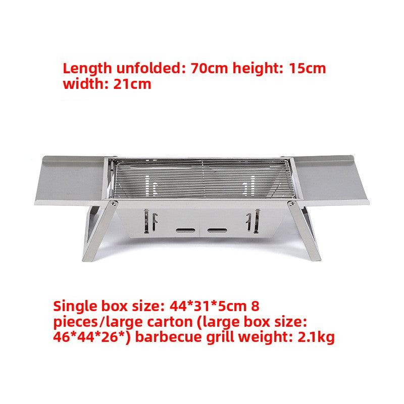 Stainless Steel Foldable Charcoal Barbecue Grill | Portable Grilling