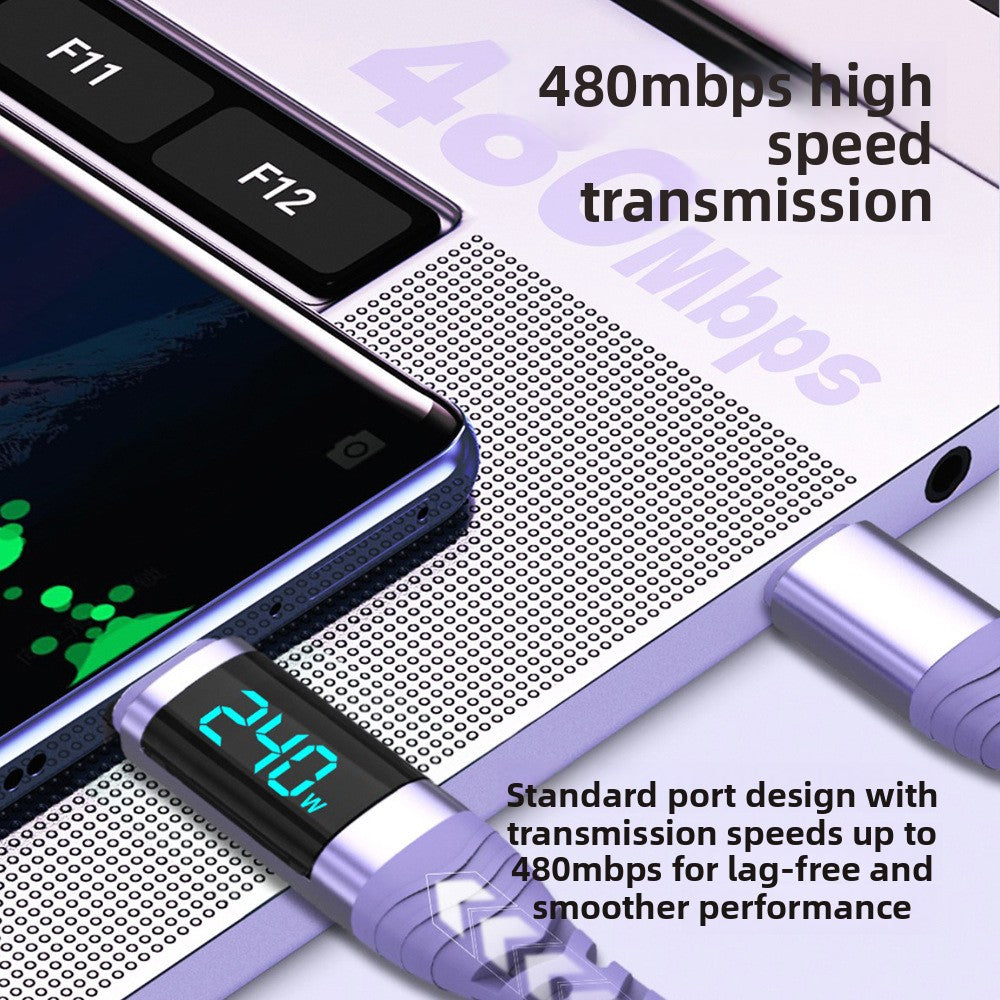 240W Digital Display Fast Charging Type-C Data Cable