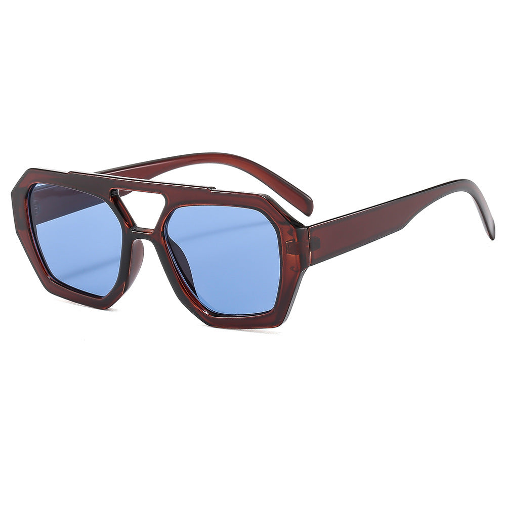 Retro Polygonal Sunglasses | Stylish Vintage Frames with UV Protection