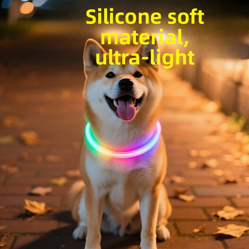 Glowing Dog Collar | Rechargeable LED Safety Neck Accessory
