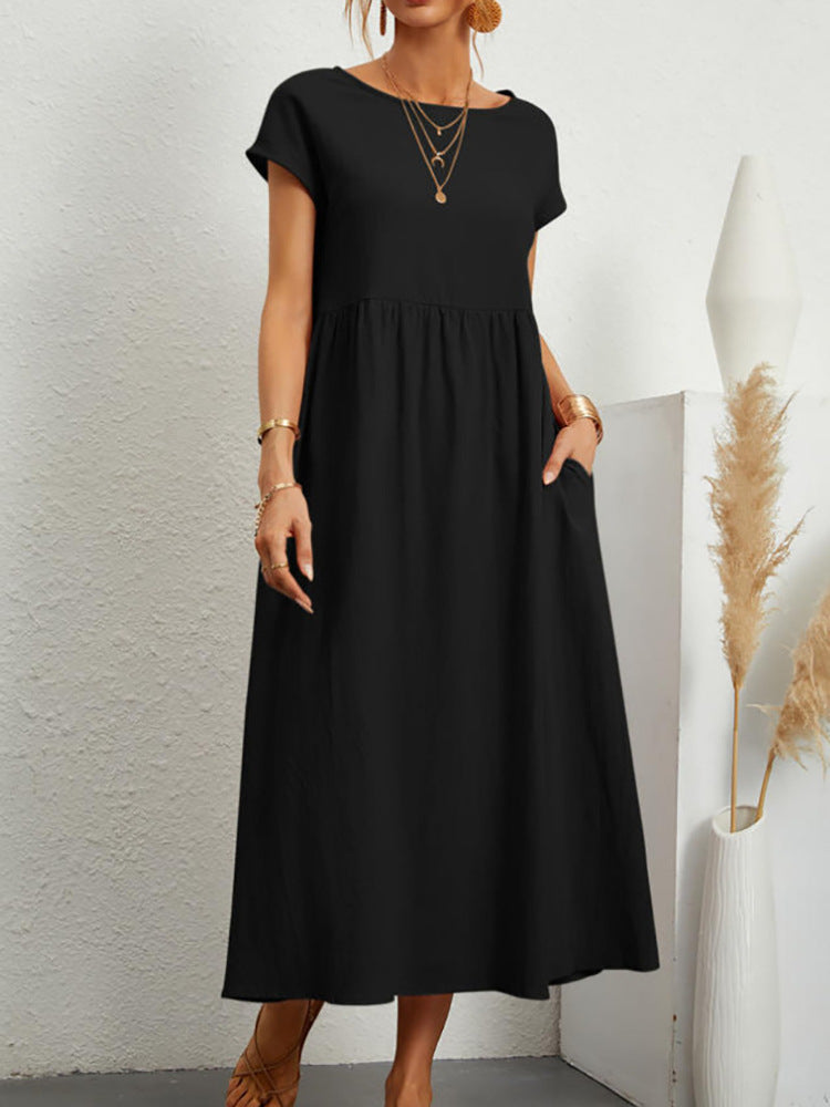 Sleeveless Cotton Linen Pocket Dress | Comfortable Versatile Style
