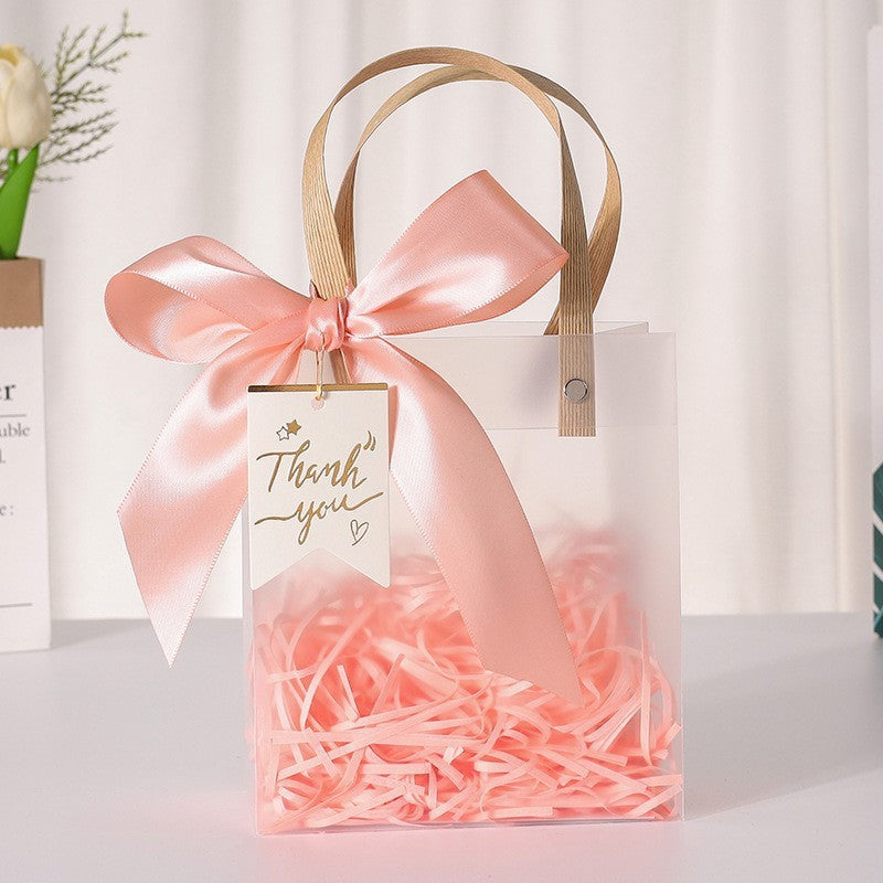 Frosted Transparent Gift Handbag | Elegant & Customizable Packaging