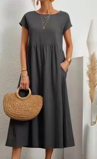 Sleeveless Cotton Linen Pocket Dress | Comfortable Versatile Style