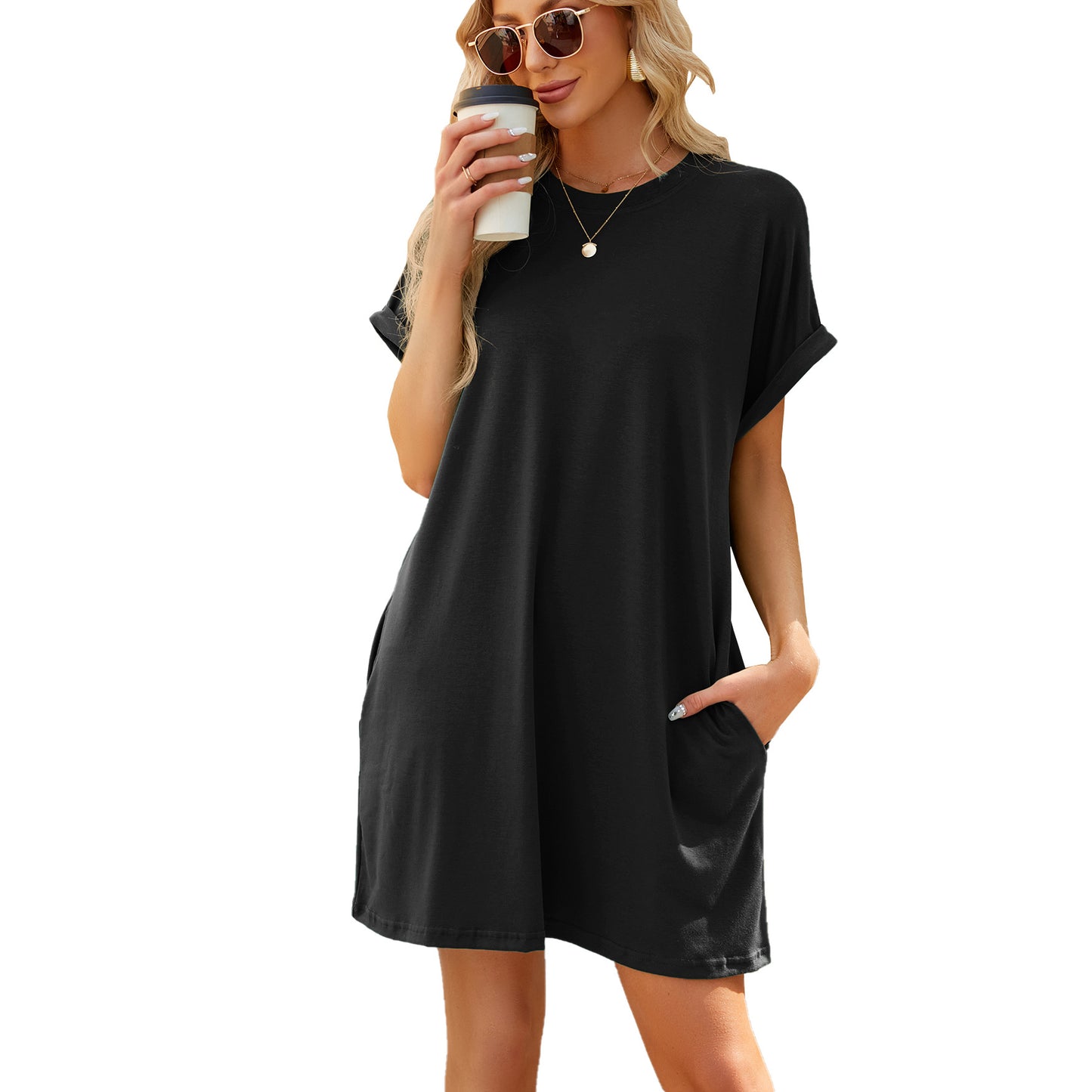 Women's Loose Fit Short Sleeve Dress | Comfortable & Stylish