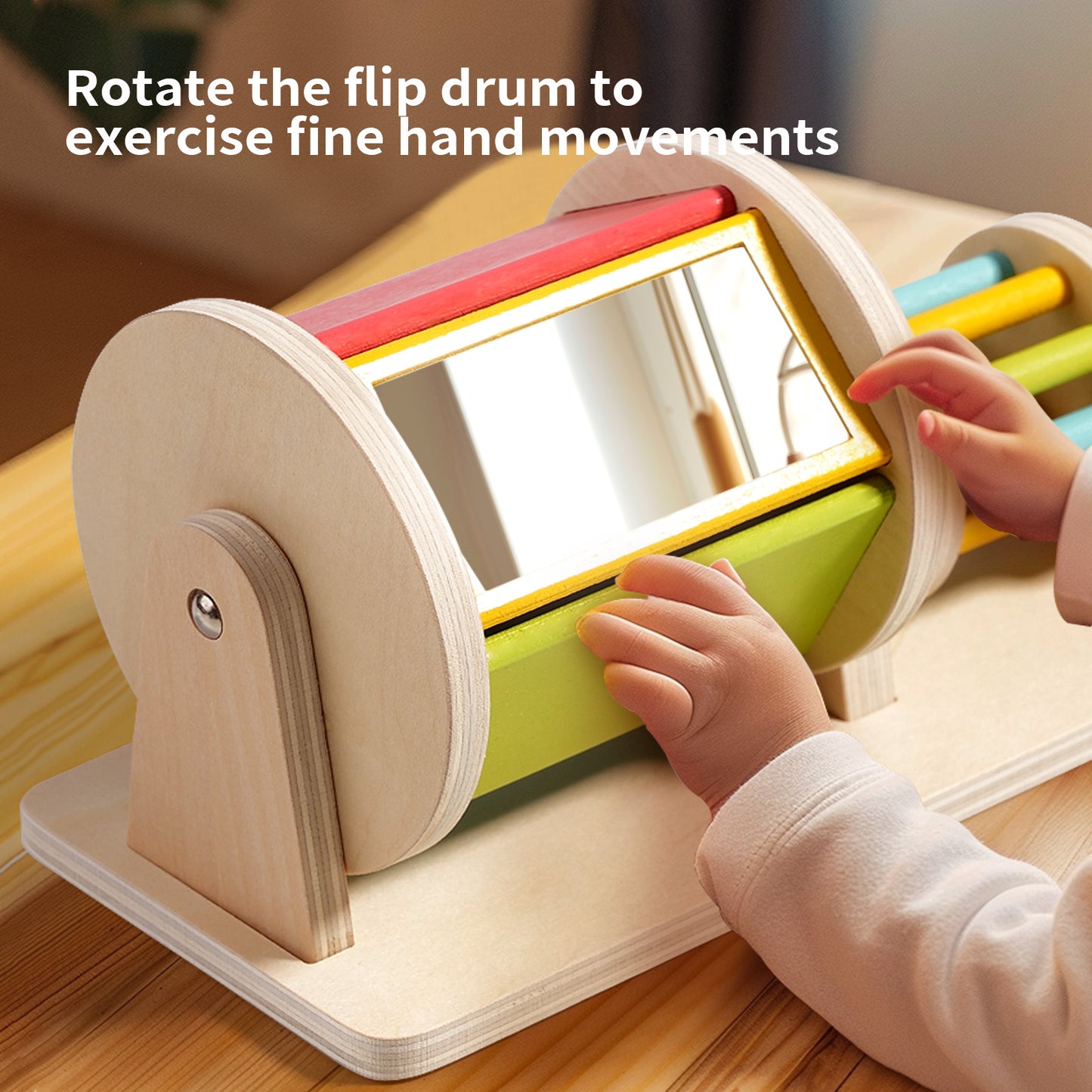 Montessori Wooden Textile Drum Toy | Fun & Educational Play