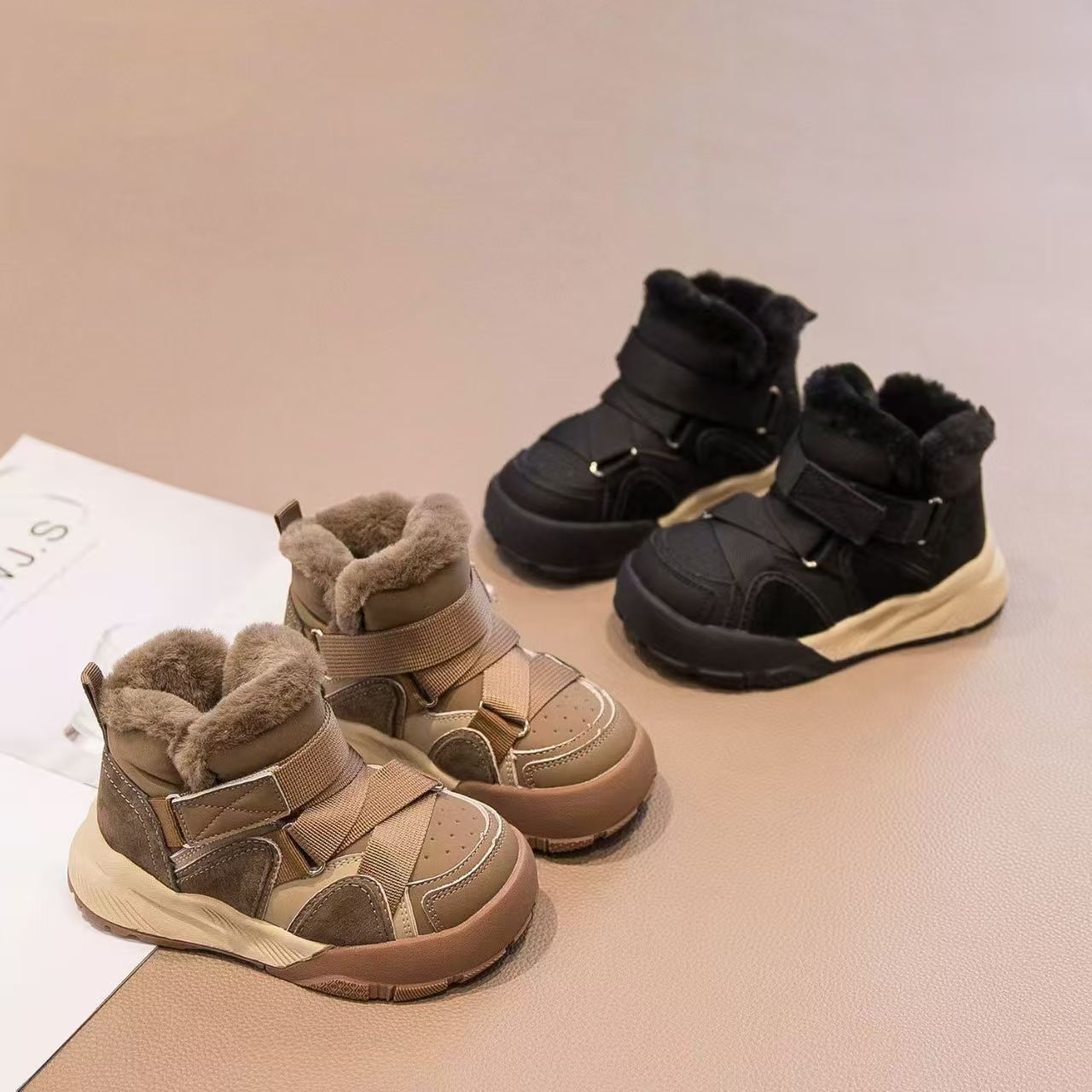 Children's cotton-lined slippers