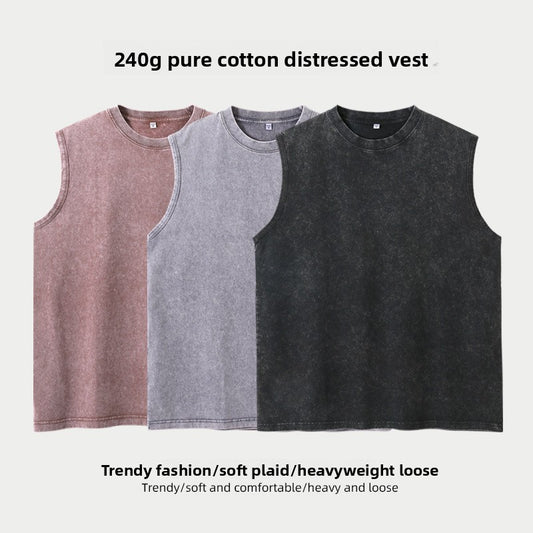 Men's Cotton Vintage Vest | Loose Fit Casual Wear