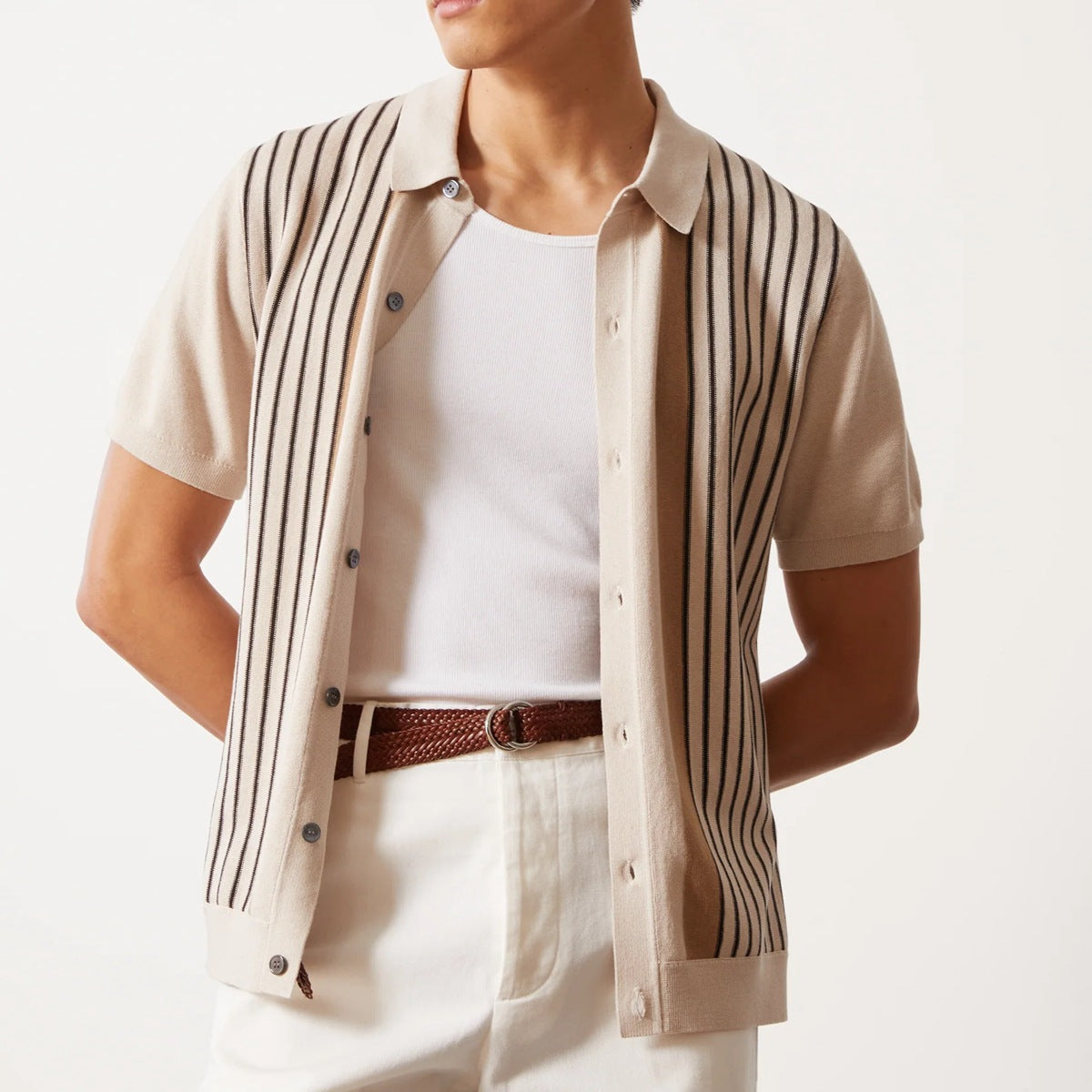 Men's Striped Short Sleeve Polo Shirt | Stylish Summer Comfort