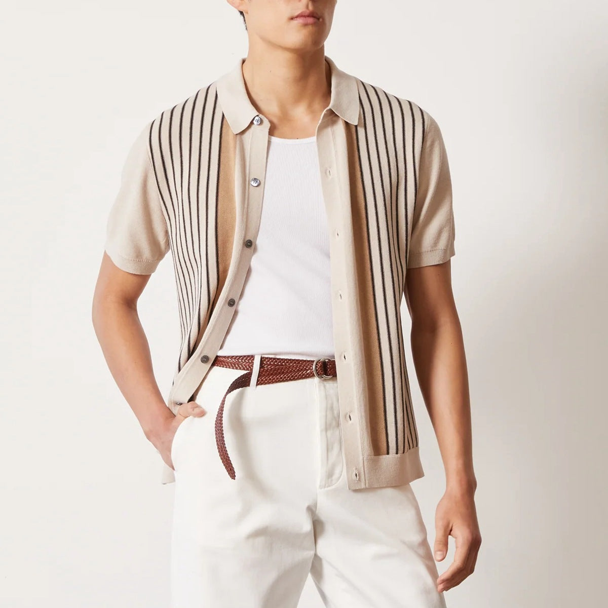 Men's Striped Short Sleeve Polo Shirt | Stylish Summer Comfort