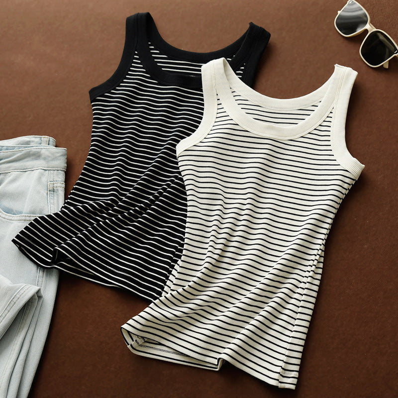 Pure Cotton Striped Camisole Top for Women | All-Season Comfort