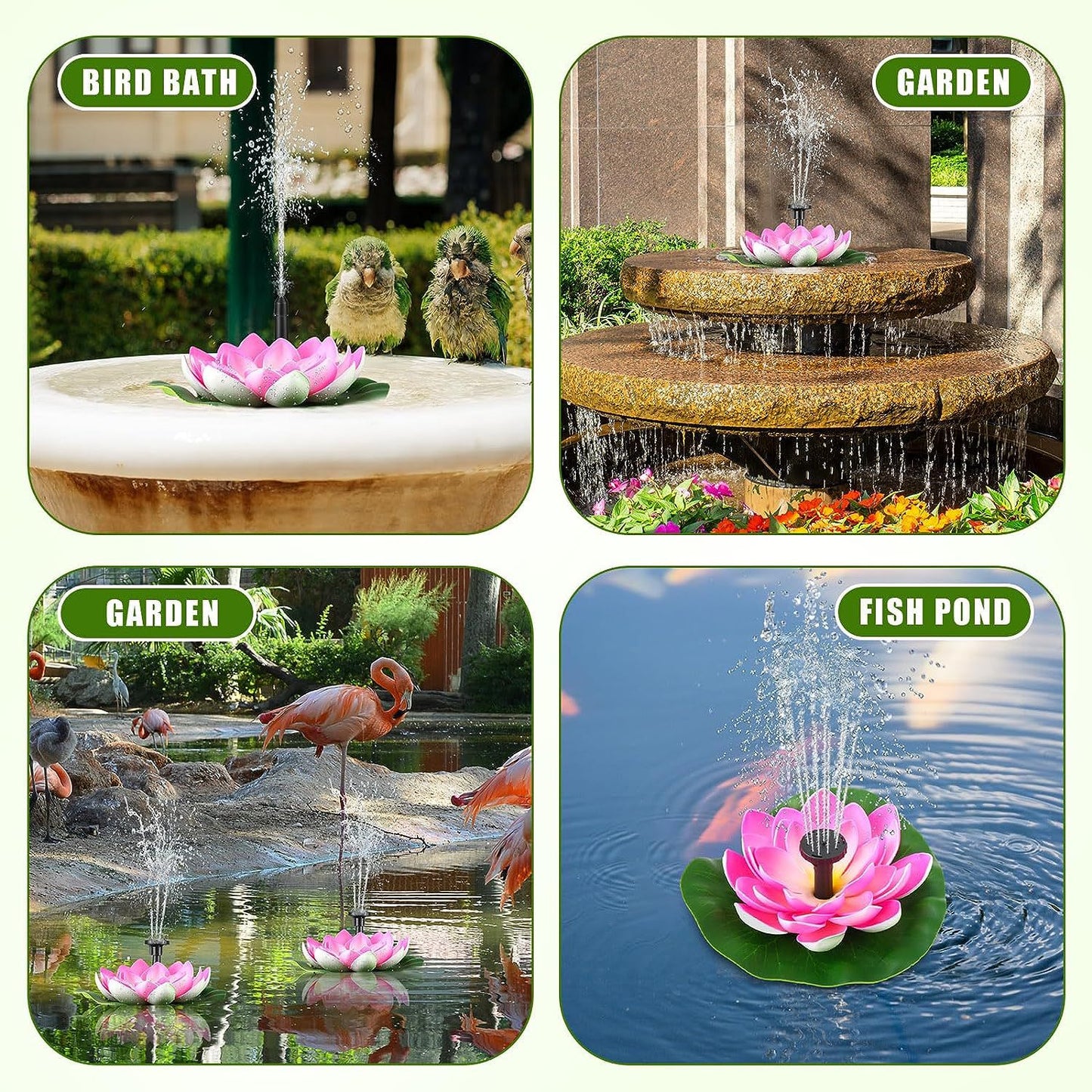 Solar Powered Floating Fountain Pump with LED Lights | Eco-Friendly Decoration