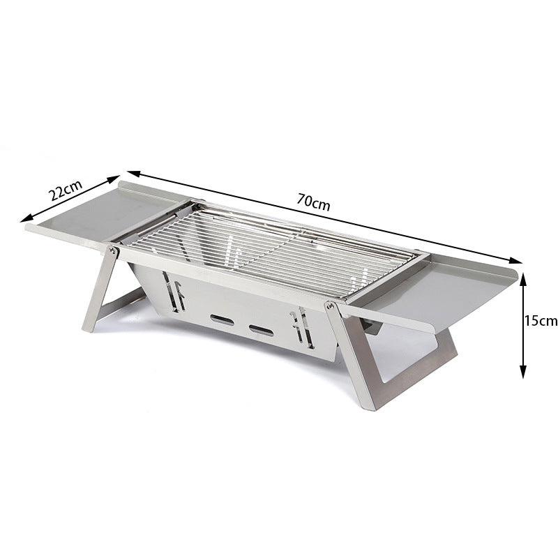 Stainless Steel Foldable Charcoal Barbecue Grill | Portable Grilling