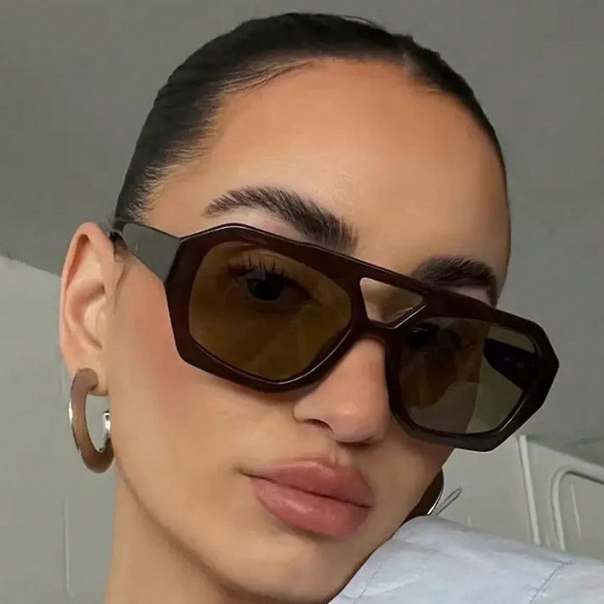 Retro Polygonal Sunglasses | Stylish Vintage Frames with UV Protection