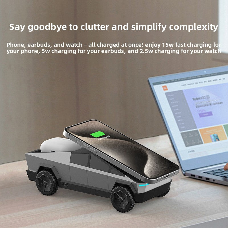 Triple Wireless Charging Station for Phone, Watch & Earbuds