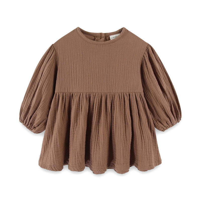 Girls Linen Cotton Princess Dress | Elegant & Comfortable Dress