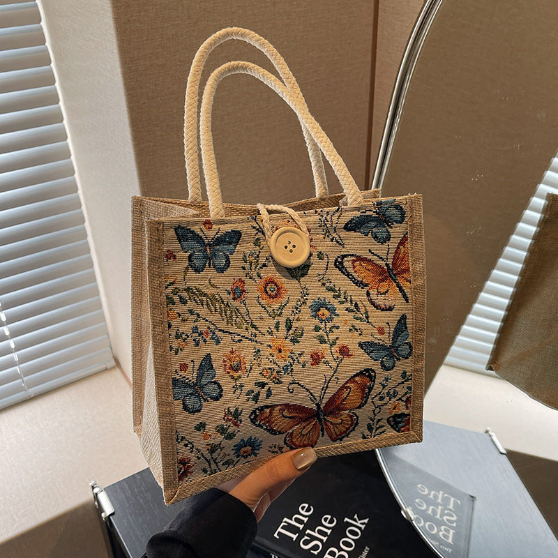 Stylish Linen Lunch Bag Handbag | Perfect for Everyday Use