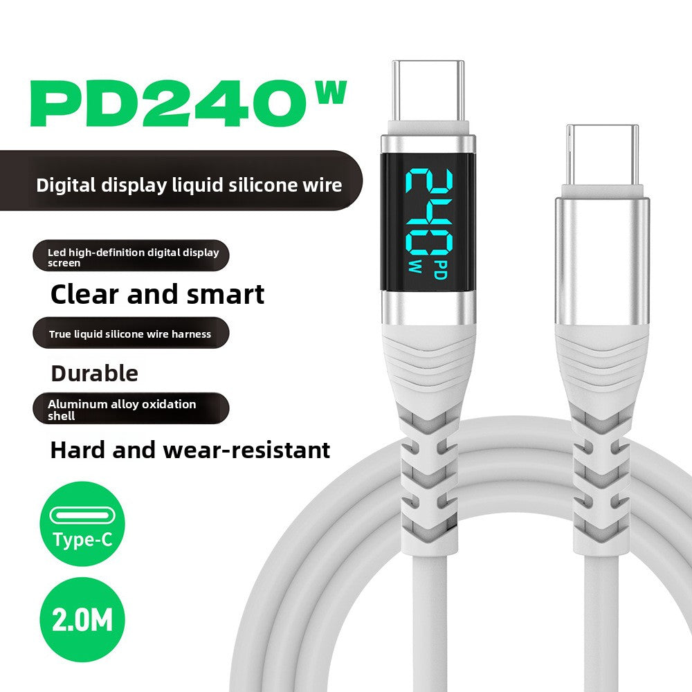 240W Digital Display Fast Charging Type-C Data Cable