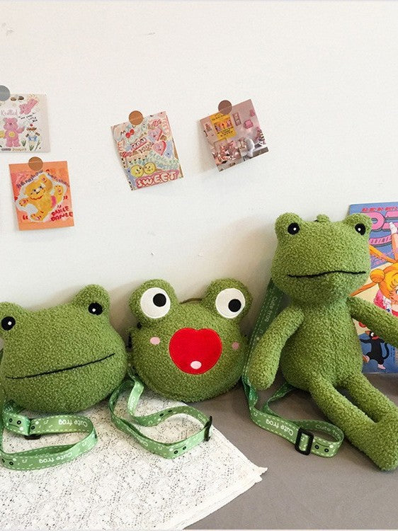 Cartoon Plush Frog Crossbody Bag | Cute & Trendy Accessory
