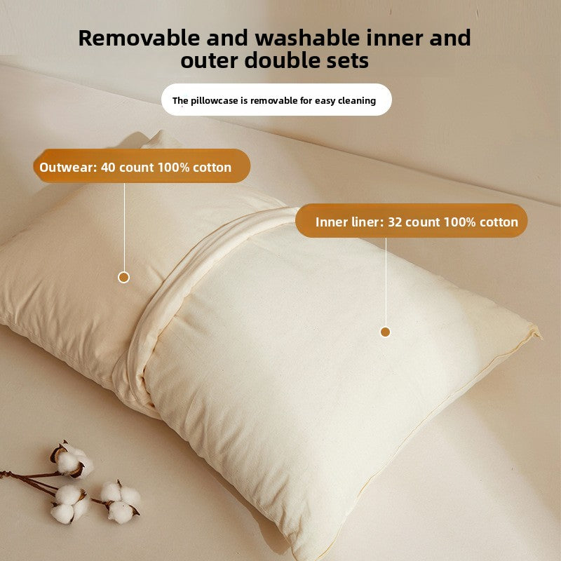 Pure Cotton Cervical Support Pillow | Ergonomic Neck Comfort
