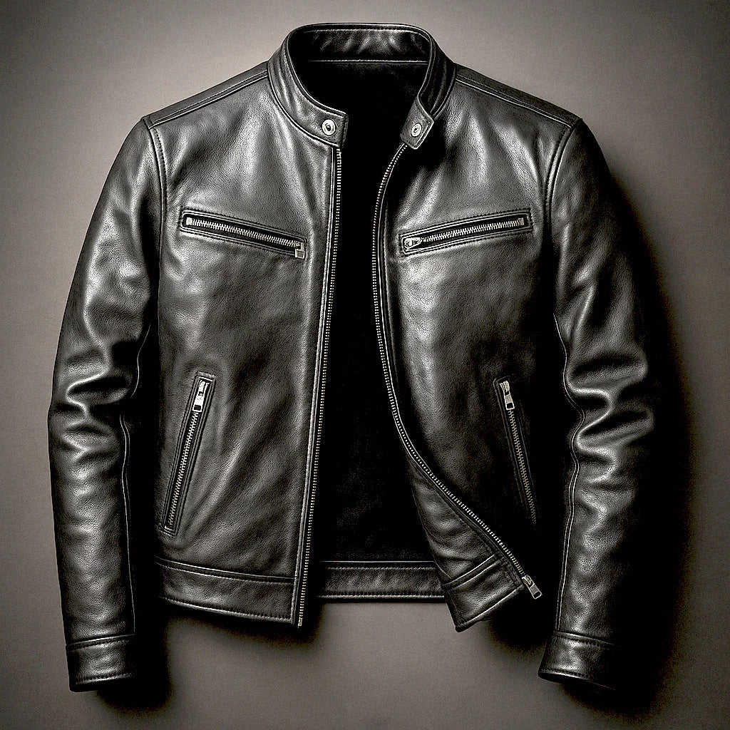 Men's PU Leather Biker Jacket | Stylish Windproof Outerwear