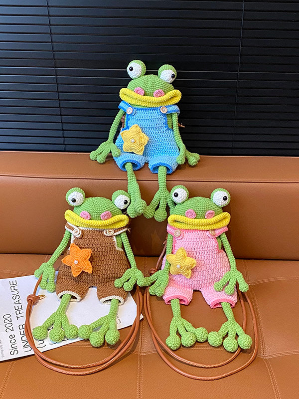 Quirky Frog Crochet Phone Crossbody Bag | Unique Fashion Accessory