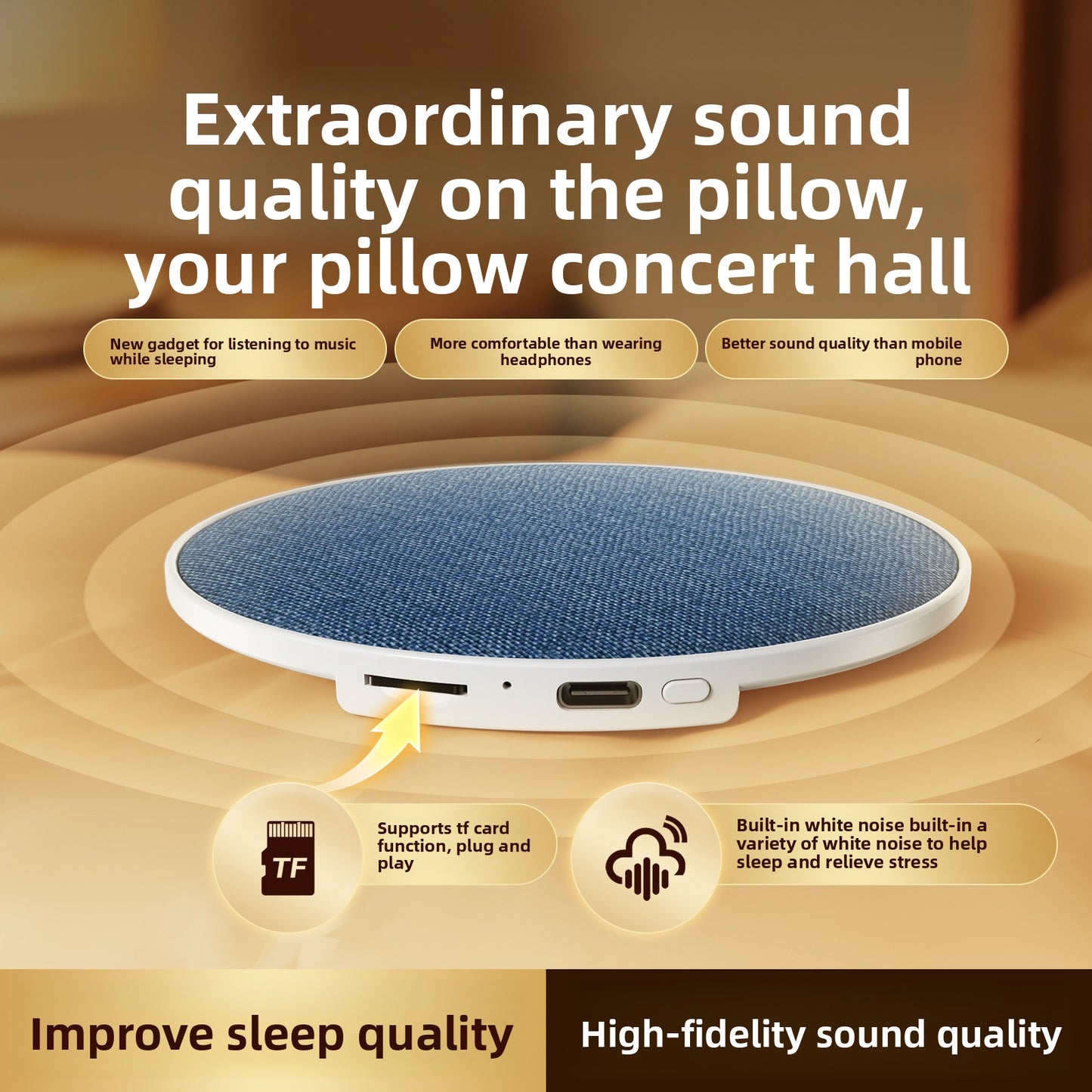 Ultra-Thin Bluetooth Sleep Sound Machine | White Noise Relaxation