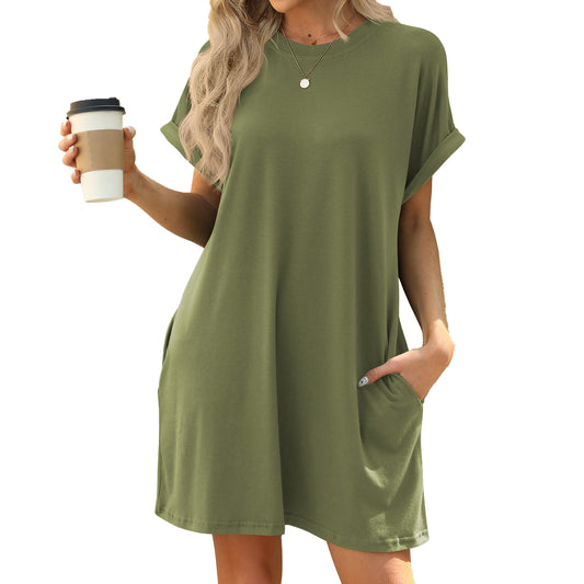Women's Loose Fit Short Sleeve Dress | Comfortable & Stylish