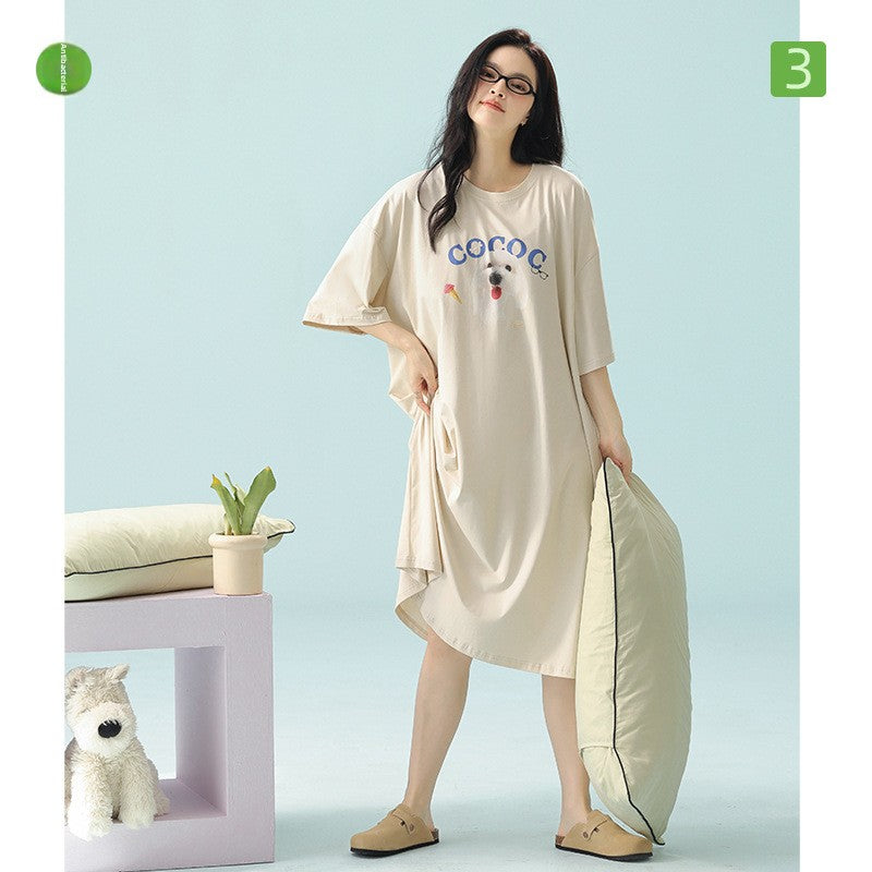 Modal Summer Nightgown | Comfortable Loose Home Dress