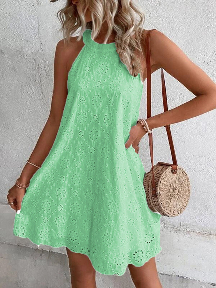 Women's Lace Halter Sundress | Elegant Summer Dress