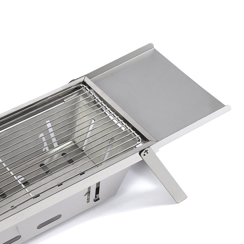 Stainless Steel Foldable Charcoal Barbecue Grill | Portable Grilling