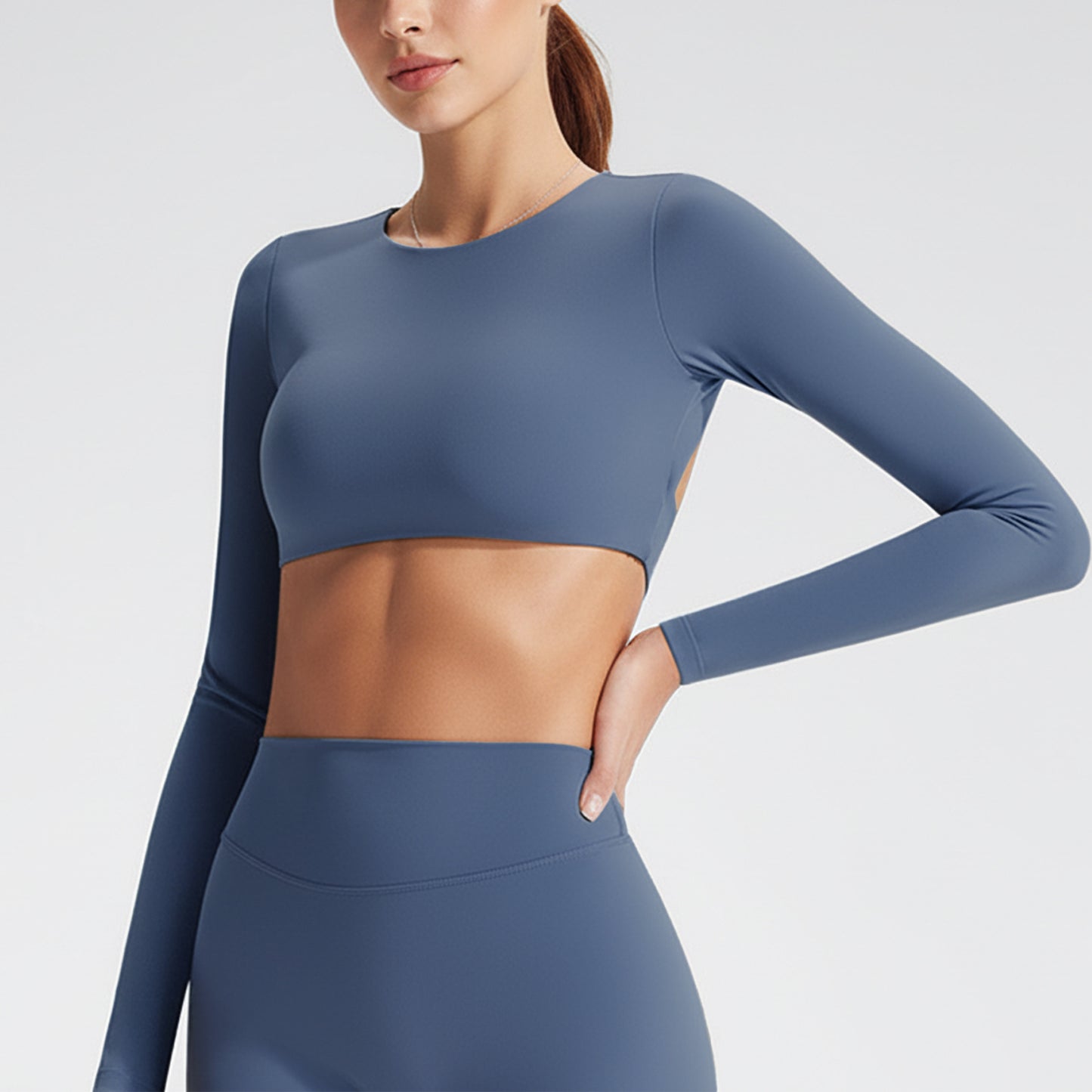 Women's Long Sleeve Yoga Top | Stylish Activewear with Cutout