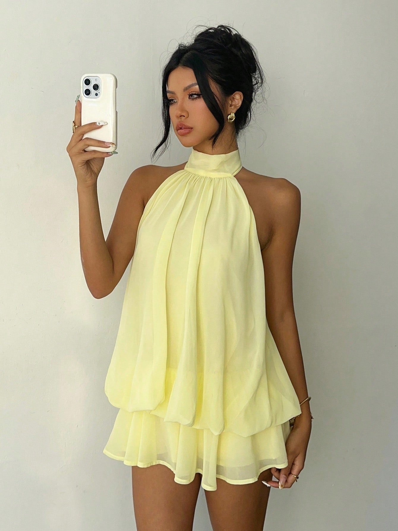 Stylish Short Skirt Dress | Sexy Backless Halter Neck Design
