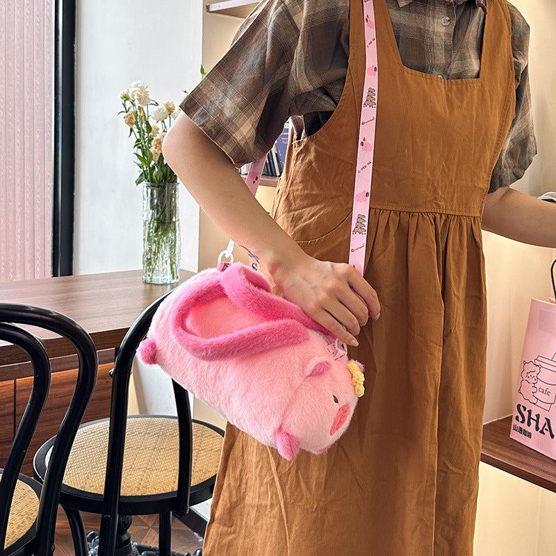 Adorable Cartoon Panda Plush Toy Crossbody Bag for Teens
