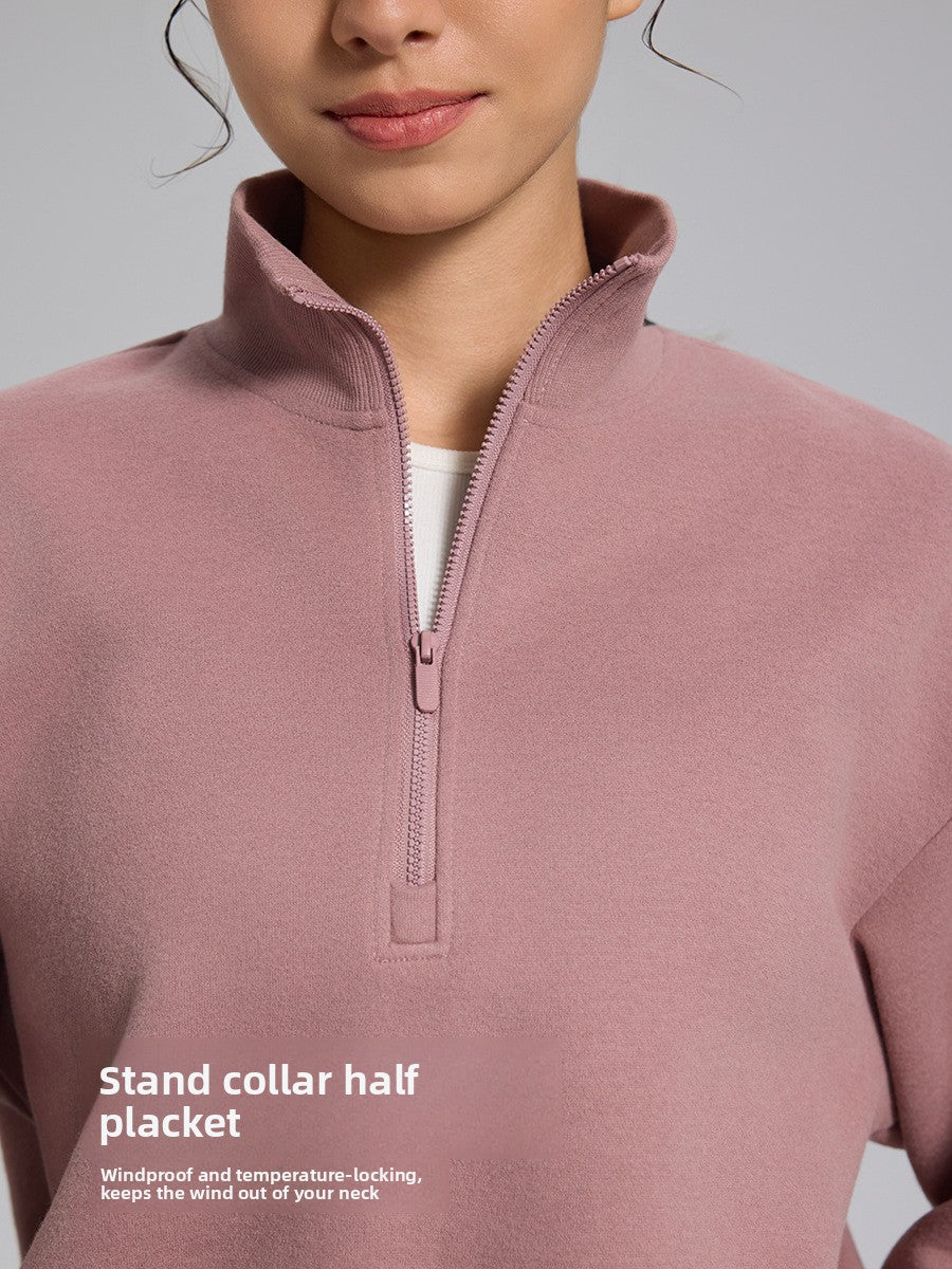Women's Fleece-Lined Half-Zip Sweatshirt | Cozy & Versatile Style