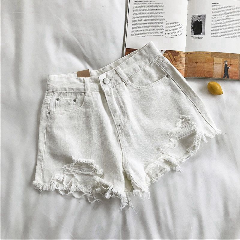 High Waisted Ripped Denim Shorts | Trendy Wide Leg Style