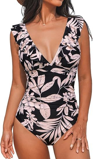 Stylish Women's One-Piece Swimsuit with Ruffles | Elegant & Comfortable