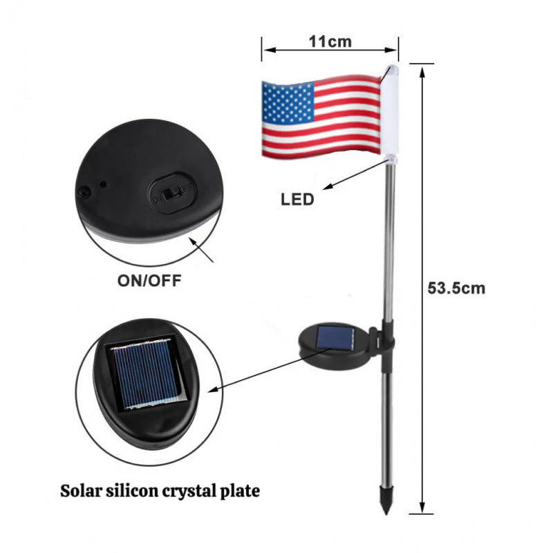 Solar Powered Patriotic Flag Light | Eco-Friendly Outdoor Decor