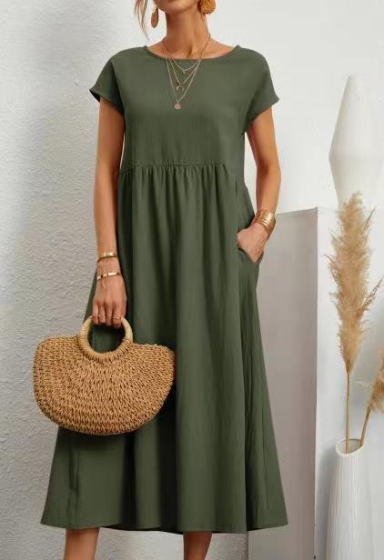 Sleeveless Cotton Linen Pocket Dress | Comfortable Versatile Style