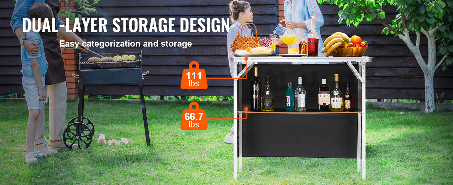 Folding Portable Bar Table | Ideal for Events and Exhibitions