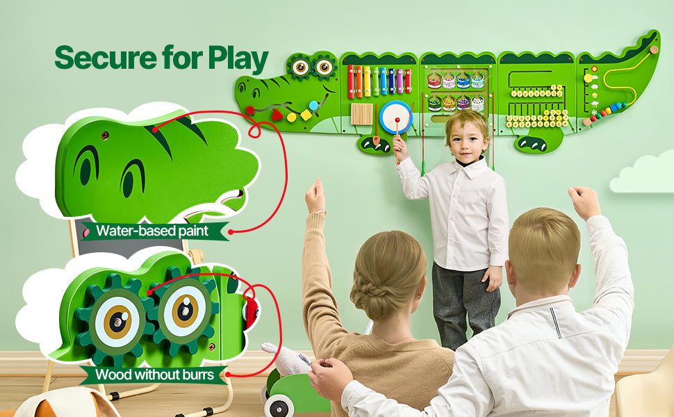 Kids Crocodile Busy Board | Montessori Learning Puzzle Toy